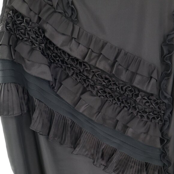 Banana Republic Silk Dress Womens XL Black Party Holiday Night Out Feminine LBD - Picture 4 of 13